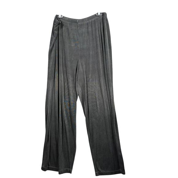 Alfred Dunner Pants Womens XL Black Pull On Wide Leg Acetate Stretch Dressy - Picture 1 of 8